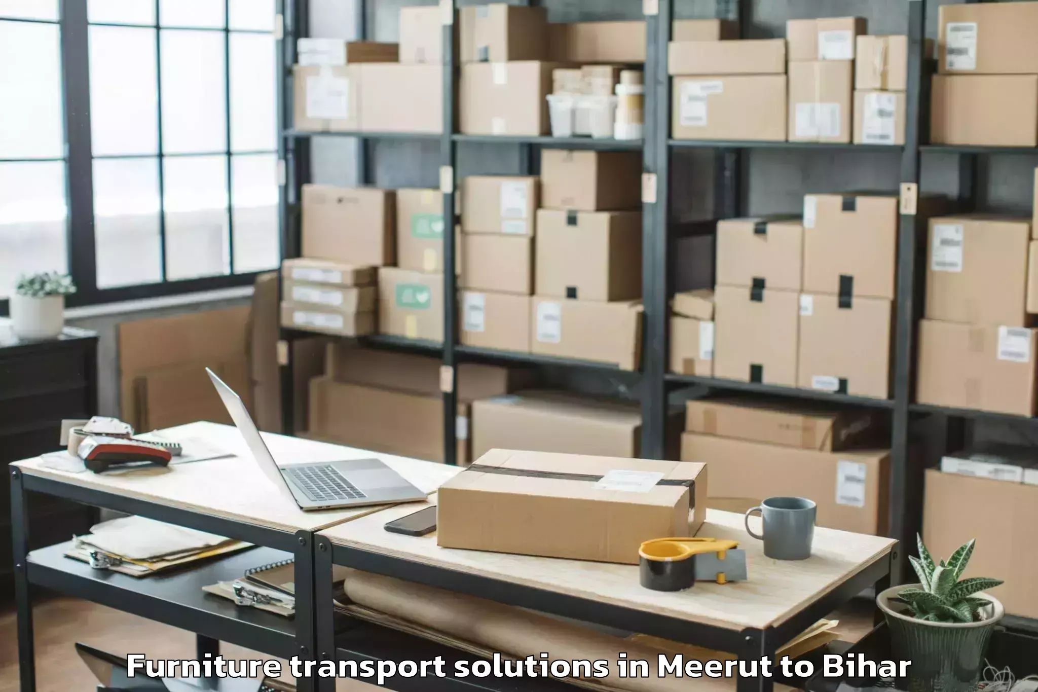 Easy Meerut to Turkaulia Furniture Transport Solutions Booking